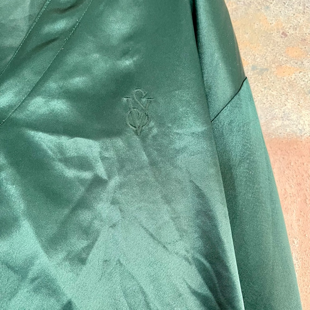 Victoria's Secret Vintage Gold Label Satin Sleep Nightshirt Green Size Medium - Picture 8 of 9
